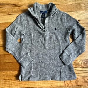‼️SOLD‼️Youth Polo quarter zip Ralph Lauren gray sweater